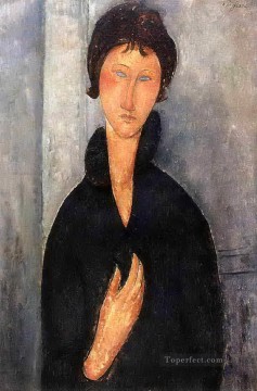 アメデオ・モディリアーニ Painting - 青い目の女性 1918年 アメデオ・モディリアーニ